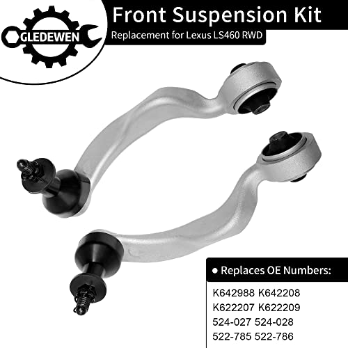 Gledewen Control Arms, Suspension Kit, Compatible with 2007-2012 Lexus LS460 RWD, w/Front & Left & Right & Lower & Upper & Rearward & Forward Control Arm w/Ball Joint (8PCS), K642208 K642988 K622207 K622209 - Image 3