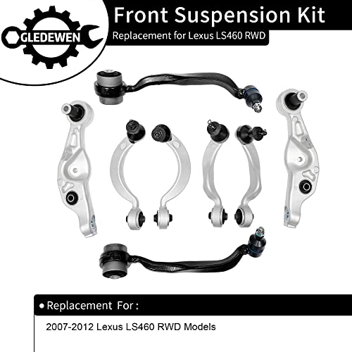 Gledewen Control Arms, Suspension Kit, Compatible with 2007-2012 Lexus LS460 RWD, w/Front & Left & Right & Lower & Upper & Rearward & Forward Control Arm w/Ball Joint (8PCS), K642208 K642988 K622207 K622209 - Image 2