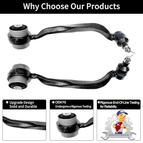 Gledewen Control Arms, Suspension Kit, Compatible with 2007-2012 Lexus LS460 RWD, w/Front & Left & Right & Lower & Upper & Rearward & Forward Control Arm w/Ball Joint (8PCS), K642208 K642988 K622207 K622209 - Image 4