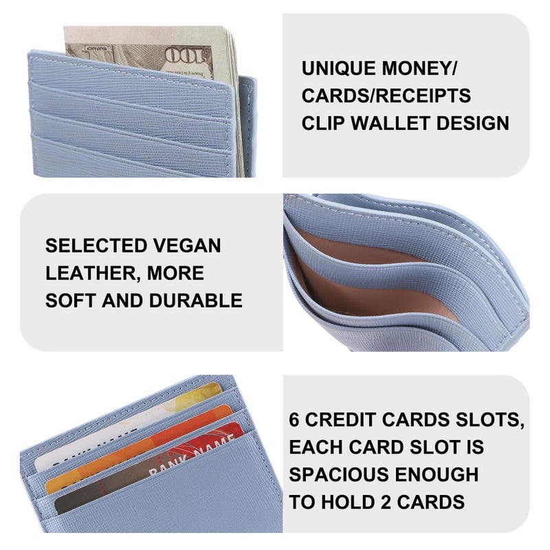 yiijay Credit Card Holder Slim Wallet Money Clip RFID Blocking Credit Card Case Thin Front Pocket Small Wallets for Women Men - Image 3