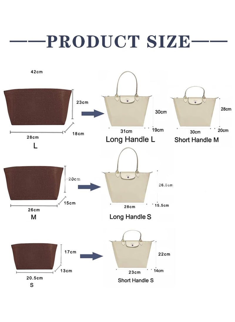 Libra Felt Bag Organizer Insert, Handbag Base Shaper with Zipper (Beige Medium)  - Image 4