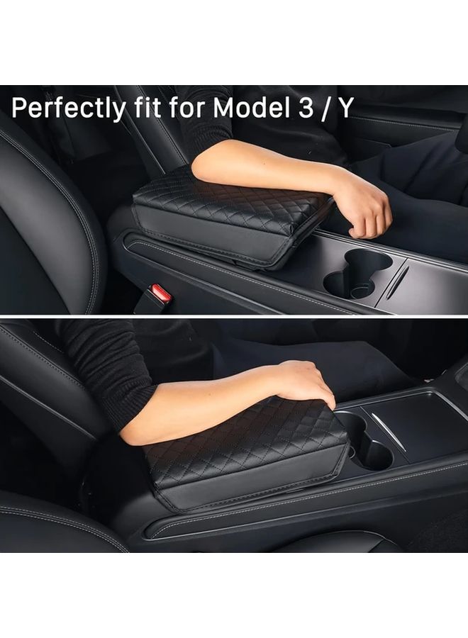 Common Style Console Armrest Pad For Tesla Model Y 3 Soft Faux Leather Elbow Protection - Image 3