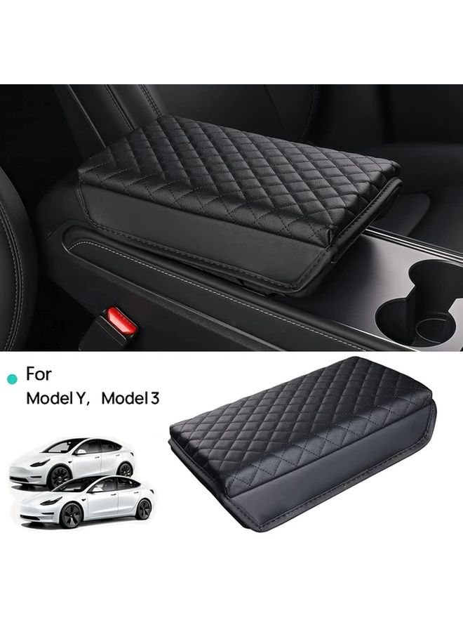 Common Style Console Armrest Pad For Tesla Model Y 3 Soft Faux Leather Elbow Protection - Image 1