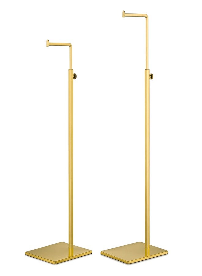 Elitnus Gold Purse Display Stands - 2 Pack Adjustable Height Purse Display Stand - Metal Handbag Display Stand Set - Single L Hanging Hook Bag Stand for Boutique Store - Image 1