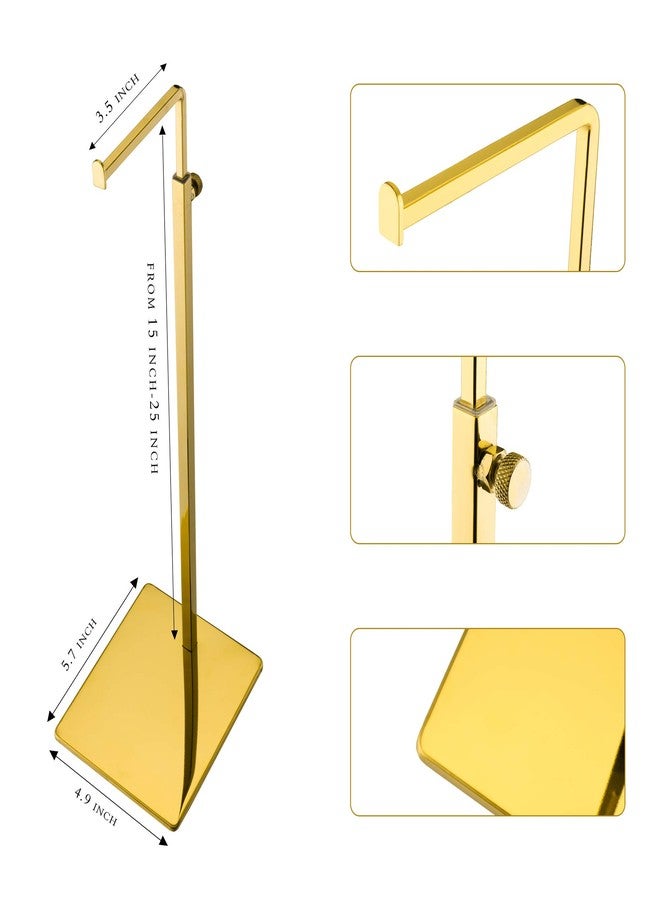 Elitnus Gold Purse Display Stands - 2 Pack Adjustable Height Purse Display Stand - Metal Handbag Display Stand Set - Single L Hanging Hook Bag Stand for Boutique Store - Image 2