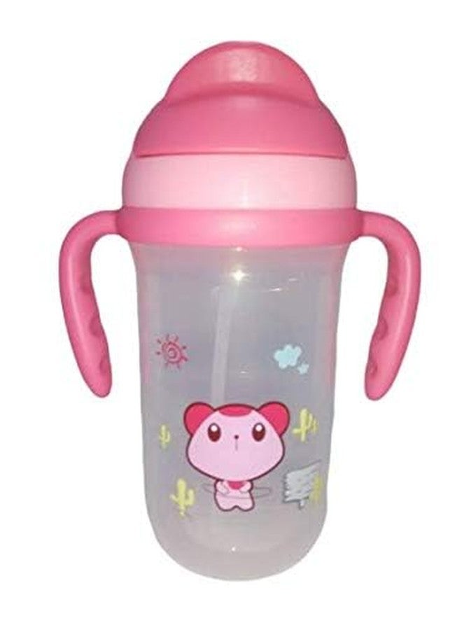 APLAM CHAPLAM Baby Cute Stylish Bpa Free Unbreakable Sippy Cup (Sipper Kids Mug) Straw Sipper Infant PP Water/Juice Training Gravity Sipper Cup with Handles 330ml (Pink) - Image 1