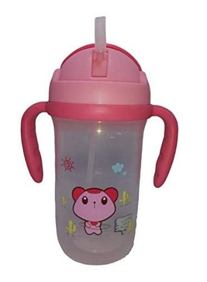 APLAM CHAPLAM Baby Cute Stylish Bpa Free Unbreakable Sippy Cup (Sipper Kids Mug) Straw Sipper Infant PP Water/Juice Training Gravity Sipper Cup with Handles 330ml (Pink) - Image 2