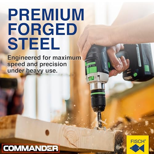 Fisch Black Shark Forstner Drill Bit, Premium Forged Steel Bit for Woodworking, Precision Wave Design, No-Slip Shank, Made in Austria (7 Pcs. Set Inc.(1/4" to 1") in Blister Pack) - Image 3