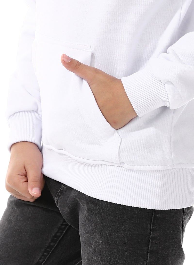 Andora Kangaroo Pockets Fleeced Boys Hoodie_ White - Image 5