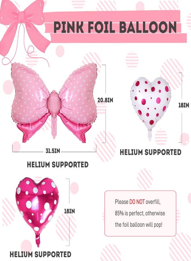Haptda Mini Mouse Balloon Garland Arch Kit Light Pink Rose Red Black Bot Latex Balloons Confetti Balloon Bow Heart Love Foil Balloons Set for Baby Shower Decorations Birthday Party Supplies - Image 5