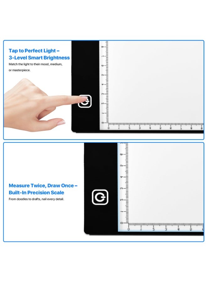 Bukela A4 LED Light Box for Tracing and Drawing - Ultra-Thin Adjustable Light Table/Board, USB-Powered Tracing Light Pad for Artists, Tattoo Transferring, Sketching, Animation, Stenciling, and Crafting - Image 5