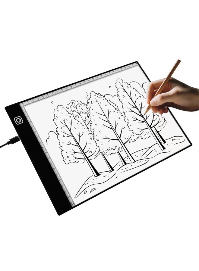 Bukela A4 LED Light Box for Tracing and Drawing - Ultra-Thin Adjustable Light Table/Board, USB-Powered Tracing Light Pad for Artists, Tattoo Transferring, Sketching, Animation, Stenciling, and Crafting - Image 1