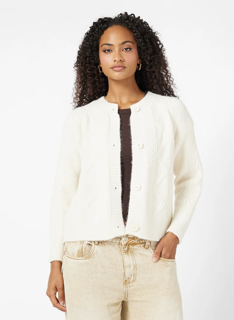 Ginger Chunky Knit Button Up Cardigan