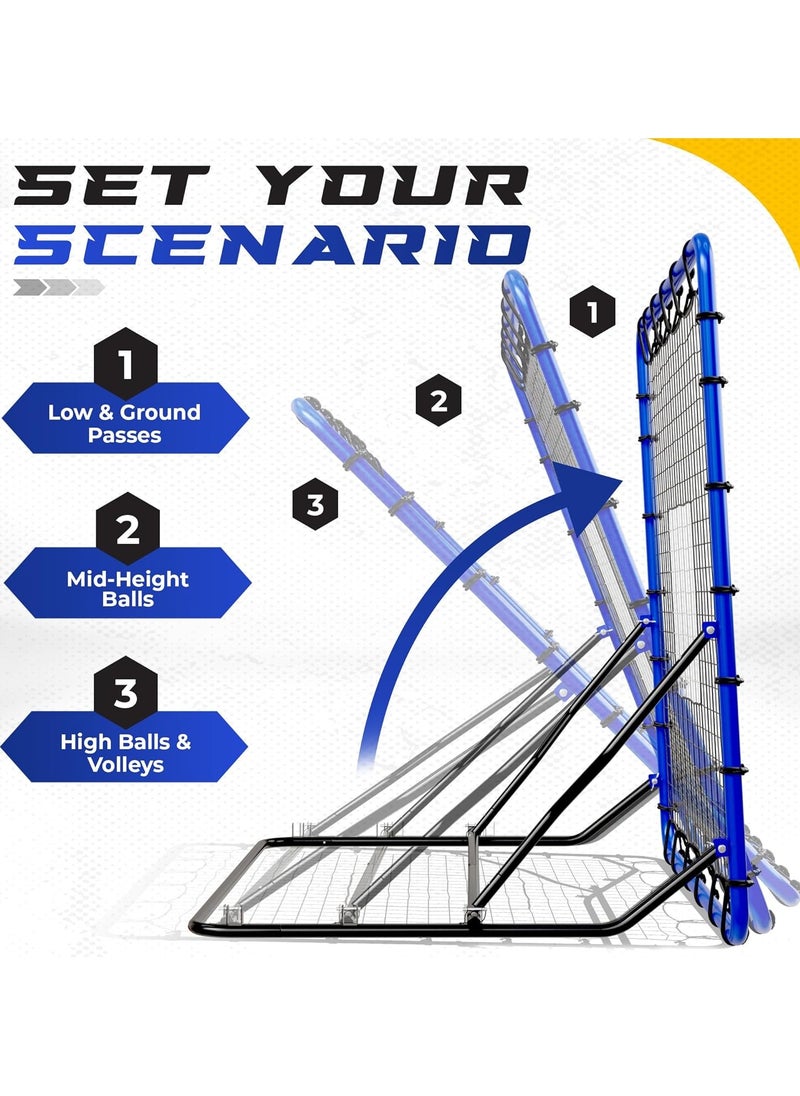 Volleyball Rebounder Net - Adjustable Volleyball Equipment, Soccer Nets, Baseball Rebounders Nets & Lacrosse Practice Net w Robust Steel Frame & PE Netting - Easy Setup Bounce Back Training Aids