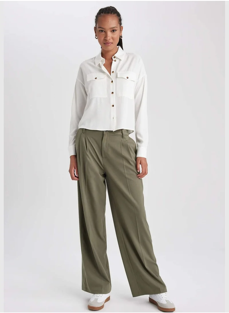 DeFacto Woman Wide Leg Woven Trousers