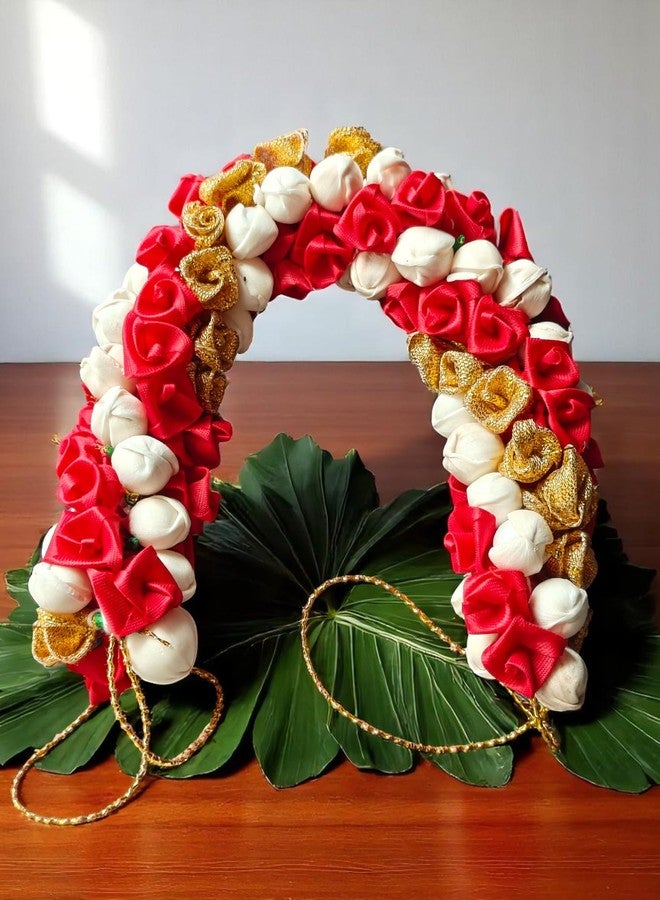 Chanderkash 1PC Artificial Mogra Gajra for Hair Bun - Traditional Jasmine Gajra Scrunchie - Elegant Floral Hair Accessory for Women & Girls - Image 3