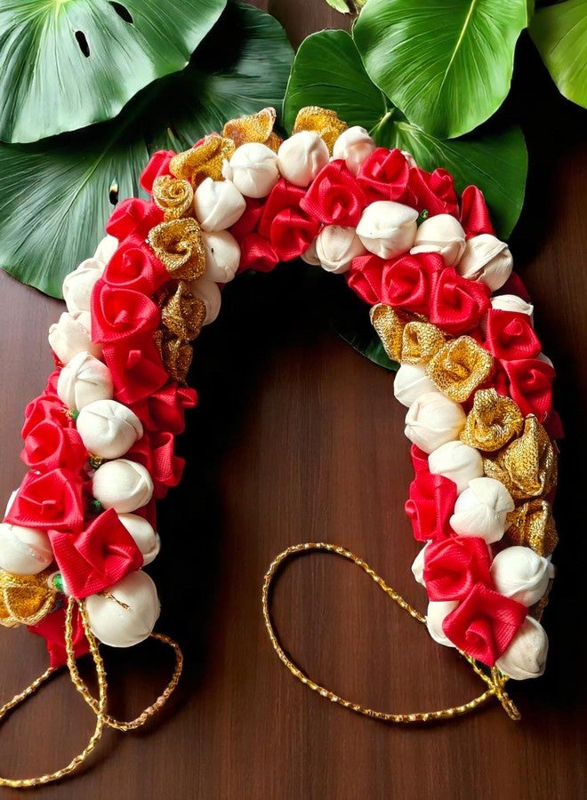 Chanderkash 1PC Artificial Mogra Gajra for Hair Bun - Traditional Jasmine Gajra Scrunchie - Elegant Floral Hair Accessory for Women & Girls - Image 4