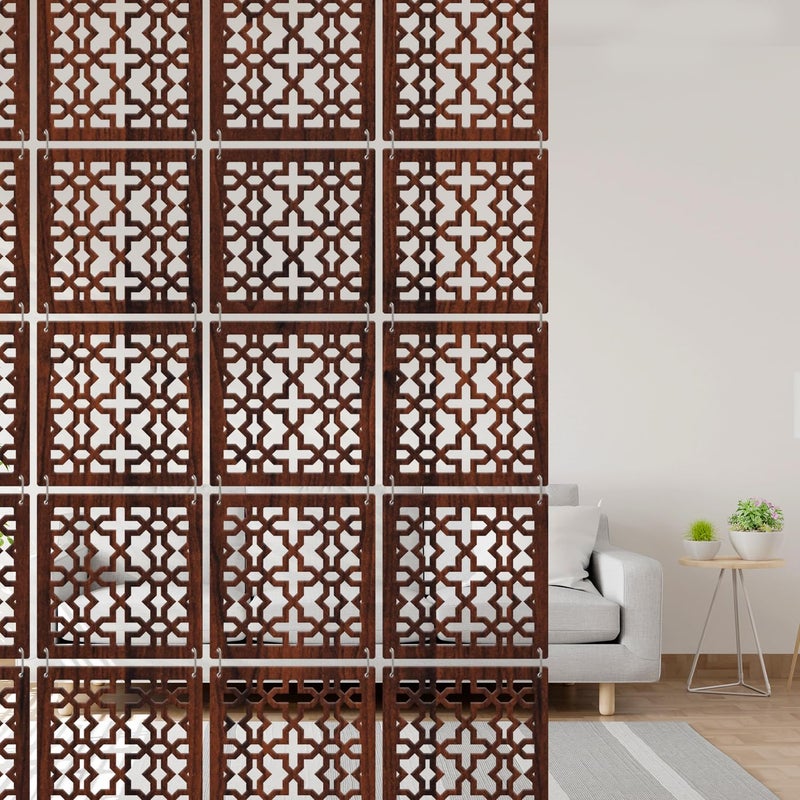 Olive Tree Olive Tree 12Pcs Hanging Room Divider Panel Modern Hanging Screen Partition for Home Decoration Living Room 115 x 115 12 PanelsOTD7093  - Image 2