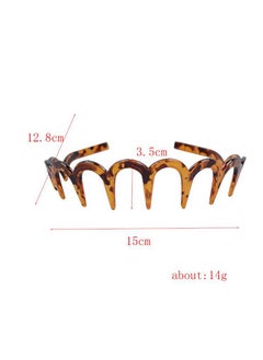 Fodattm Fodattm 2PCS Zig Zag Shark Tooth Hairband Plastic Headband Hair Comb Women Hair Hoop Hair Accessories (A#)  - Image 2