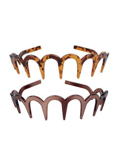 Fodattm Fodattm 2PCS Zig Zag Shark Tooth Hairband Plastic Headband Hair Comb Women Hair Hoop Hair Accessories (A#)  - Image 1