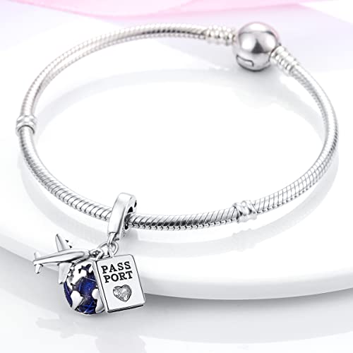 MULA 925 Sterling Silver Charms for Bracelets and Necklaces Airplane Passport Dangle Pendants Beads Butterfly Dragonfly Charms Jewelry Charm for Women - Image 2