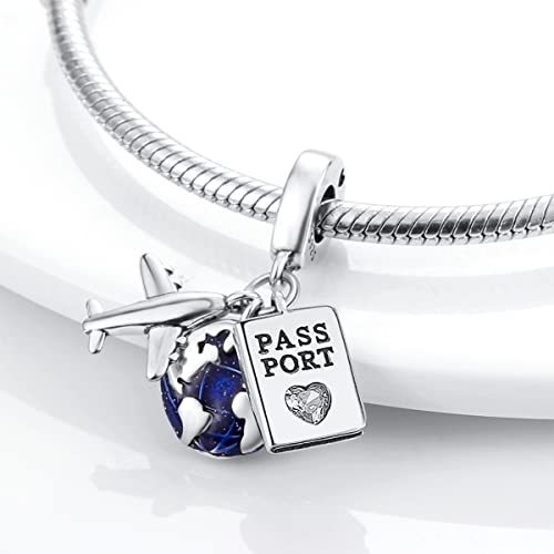 MULA 925 Sterling Silver Charms for Bracelets and Necklaces Airplane Passport Dangle Pendants Beads Butterfly Dragonfly Charms Jewelry Charm for Women - Image 3