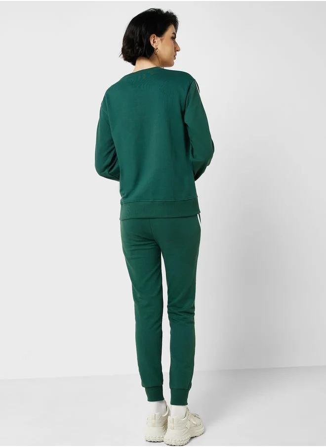 Ginger Basics Sweatshirt & Side Stripe Jogger Set