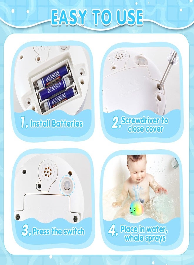 GIGILLI Whale Bath Toy Sprinkler, Light Up Bath Toys for Kids Ages 1-3 Babies 6-12-18 Months, 1 2 3 Year Old Boys Girls Gifts Christmas Stocking Stuffers Toddler Birthday Gifts, Bathtub Pool Water Table Toys - Image 5