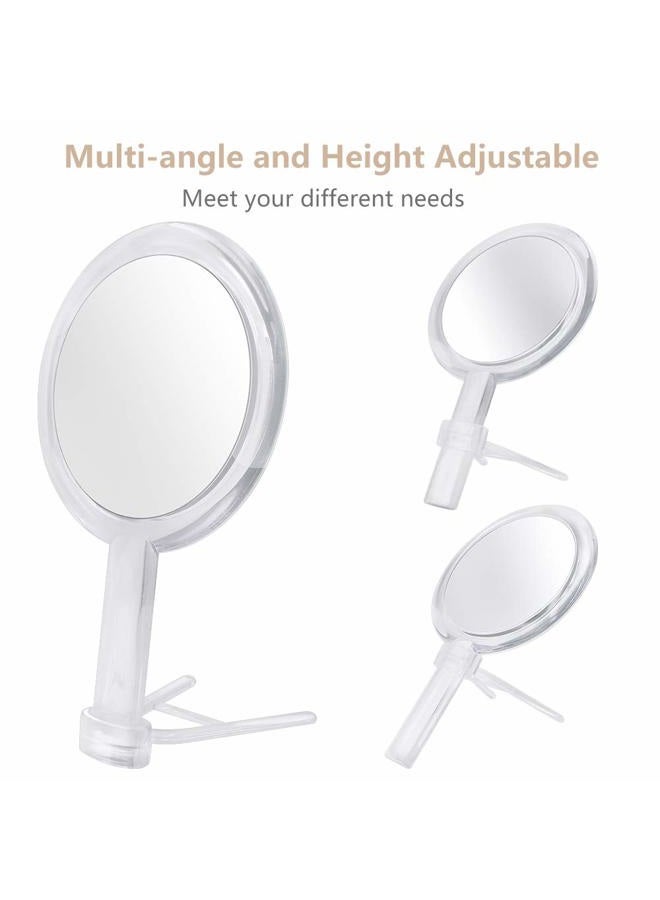 Gotofine 1X & 10X Magnifying Double Side Handheld Makeup Mirror with Stand, Clear - Image 3