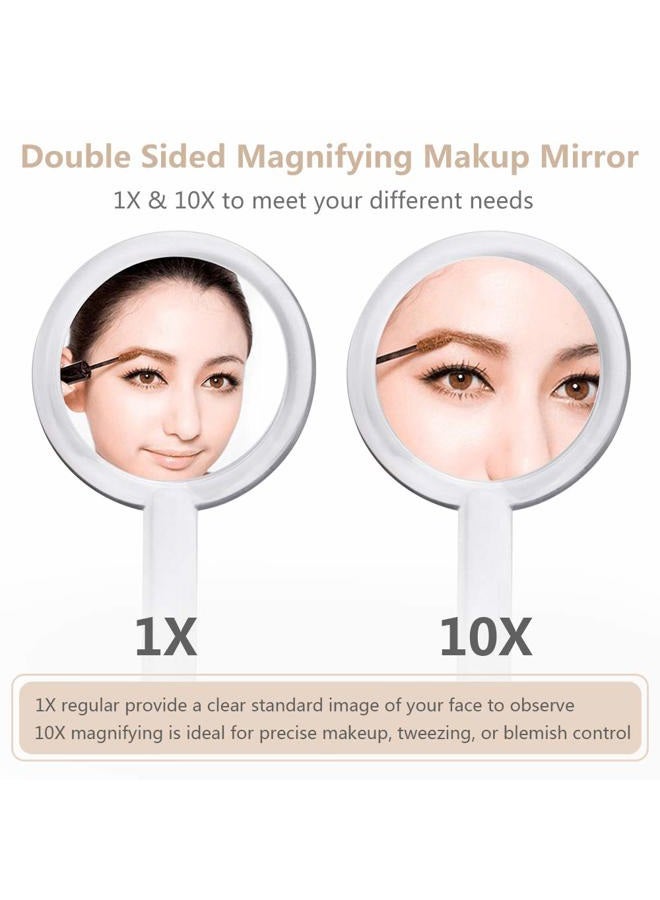 Gotofine 1X & 10X Magnifying Double Side Handheld Makeup Mirror with Stand, Clear - Image 4