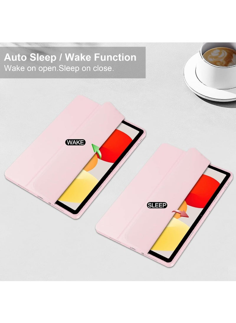 روك بو حافظة لهاتف Xiaomi Redmi Pad SE مقاس 11.0 بوصة إصدار 2023 حافظة فوليو ذكية رفيعة مزودة بحامل للنوم/الاستيقاظ التلقائي مع فتحة قلم رصاص وغطاء خلفي شفاف شفاف - Image 5