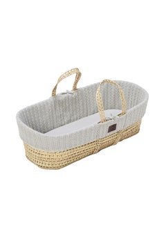 The Little Green Sheep Natural Knitted Baby Moses Basket And Mattress From 0 - 4 Months  - Image 1