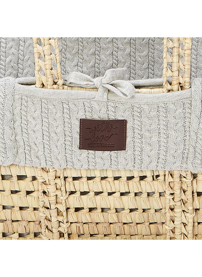 The Little Green Sheep Natural Knitted Baby Moses Basket And Mattress From 0 - 4 Months  - Image 3