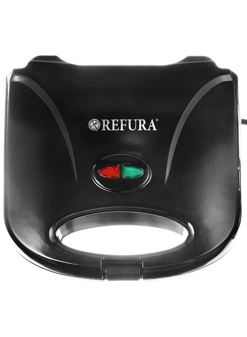 REFURA "RE-910 750W 2-Slice Sandwich & Panini Maker – Non-Stick Plates, Handle Lock, Overheat Protection, Indicator Light – Compact Grill Machine" - Image 3