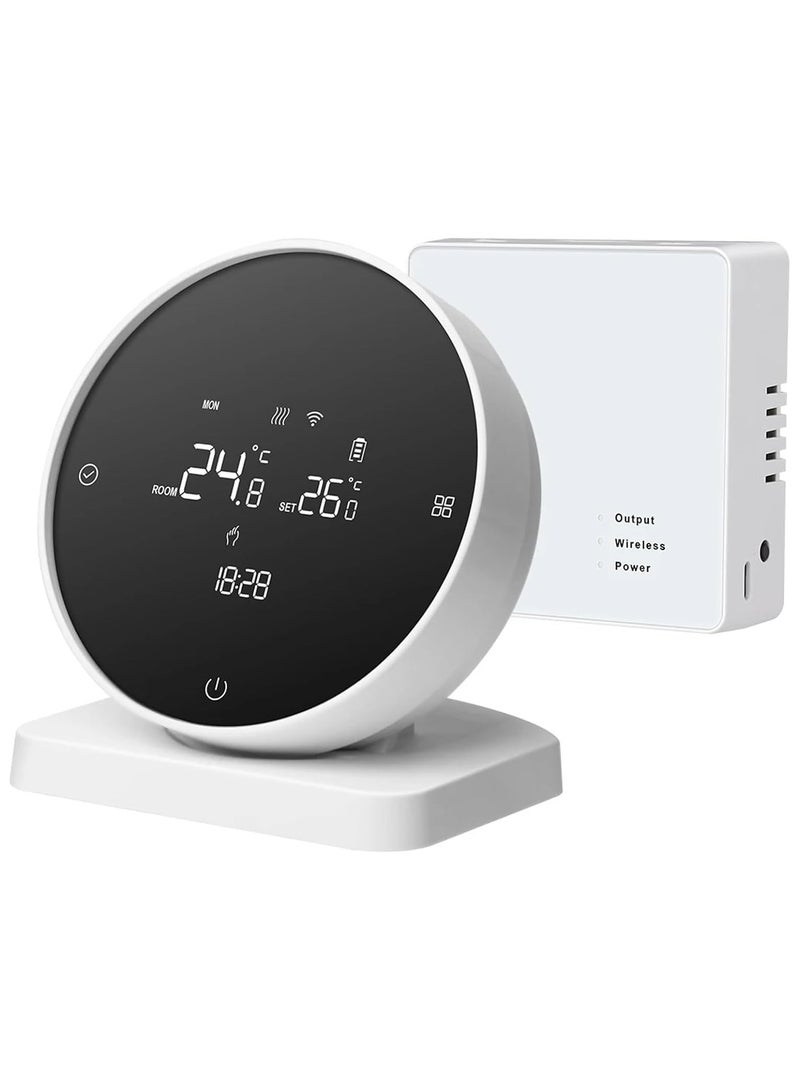 SYOSI Wireless WiFi Thermostat with receiver for Gas Boiler Heating Programmable Smart Thermostat Supports Voice and APP Control Works with Google Home Smart Thermostat for Energy Saving - Image 1