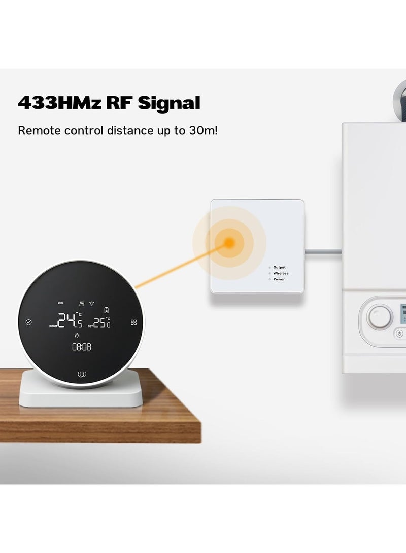 SYOSI Wireless WiFi Thermostat with receiver for Gas Boiler Heating Programmable Smart Thermostat Supports Voice and APP Control Works with Google Home Smart Thermostat for Energy Saving - Image 4
