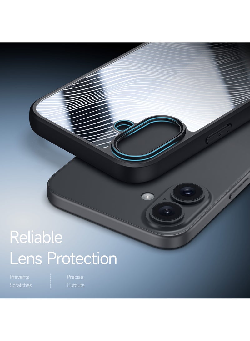 دوكس دوتشيز جراب ايمو دوكس دوكيس شفاف مضاد للاصفرار [غطاء خلفي صلب من البولي كربونات ومن السيلكون ] جراب واقٍ مقاوم للصدمات متوافق مع Iphone 16 Plus   (أسود) - Image 4