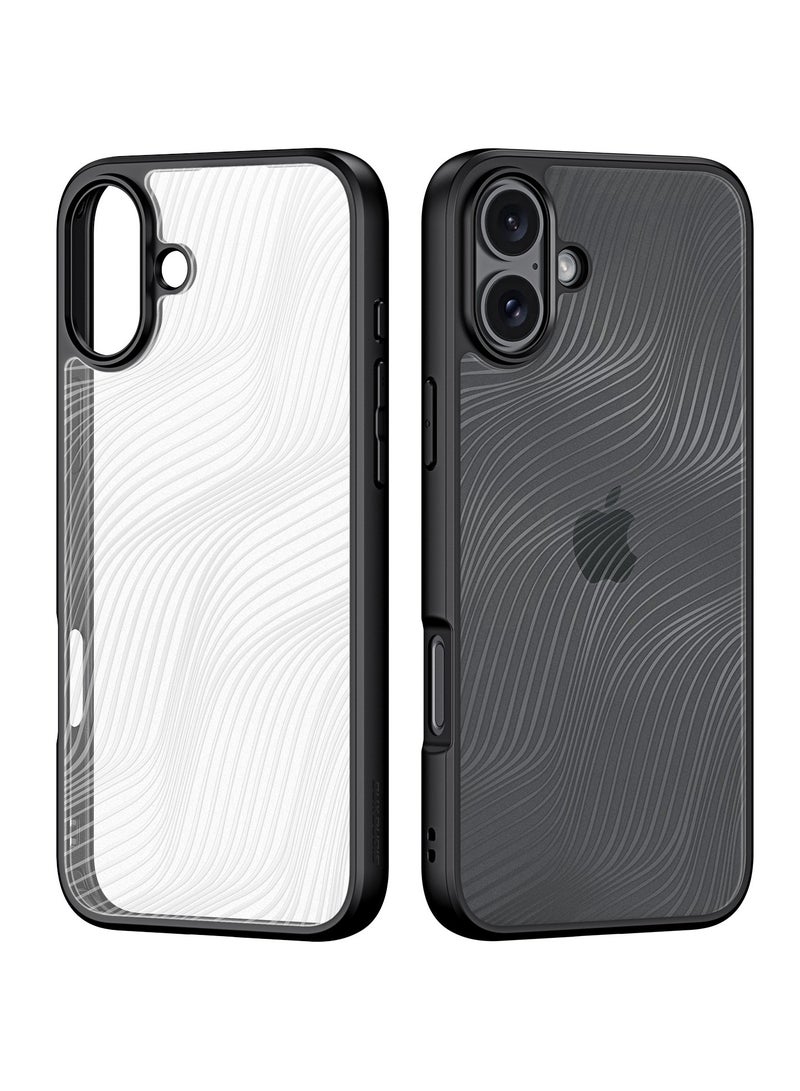 دوكس دوتشيز جراب ايمو دوكس دوكيس شفاف مضاد للاصفرار [غطاء خلفي صلب من البولي كربونات ومن السيلكون ] جراب واقٍ مقاوم للصدمات متوافق مع Iphone 16 Plus   (أسود) - Image 1