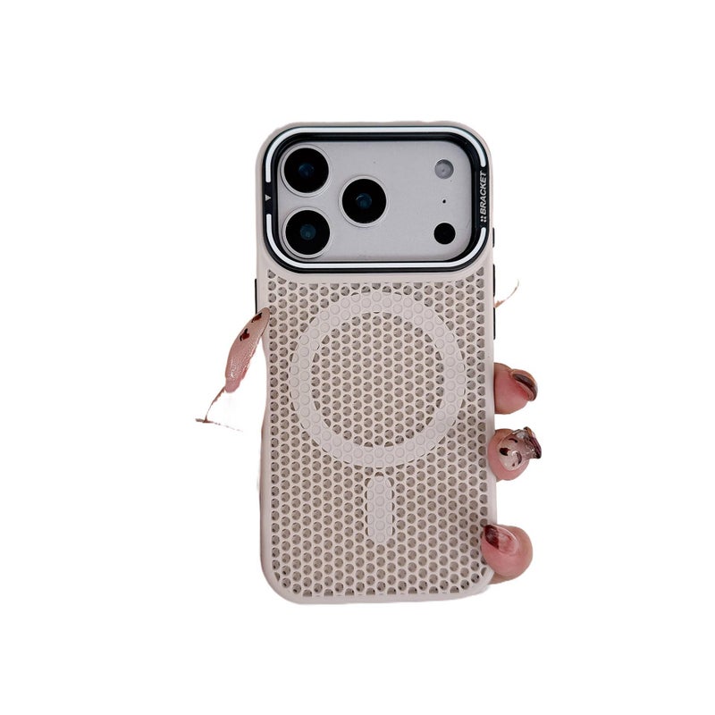 PC MagSafe Case for iPhone 14 / 14 Plus / 14 Pro / 14 Pro Max with Strong Magnetic and Kickstand plus Heat Dissipation plus Scratch Resistant in White - Veloris - Image 1