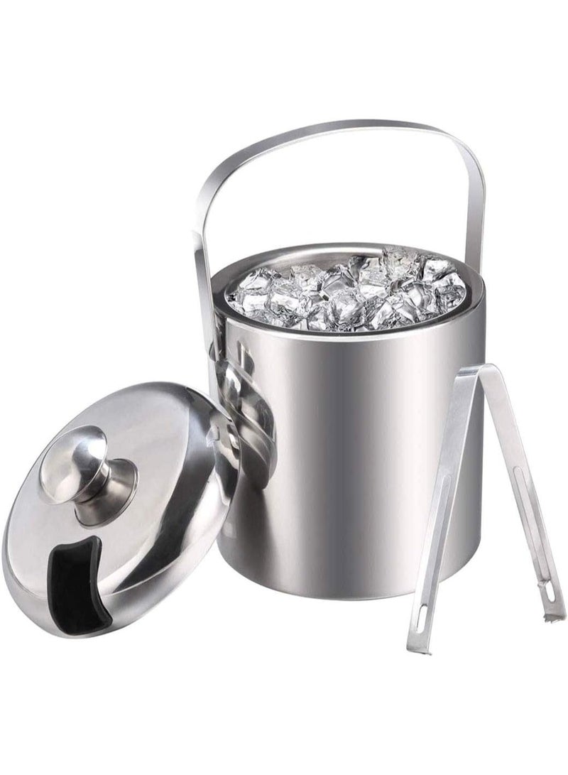 سوفام دلو ثلج مع حائط مضاعف و تونغ ثلجي فضي 1.3 لتر - Image 1