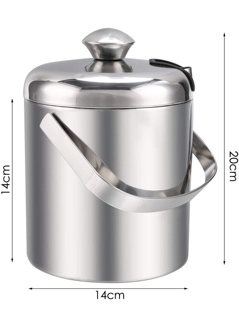 سوفام دلو ثلج مع حائط مضاعف و تونغ ثلجي فضي 1.3 لتر - Image 3