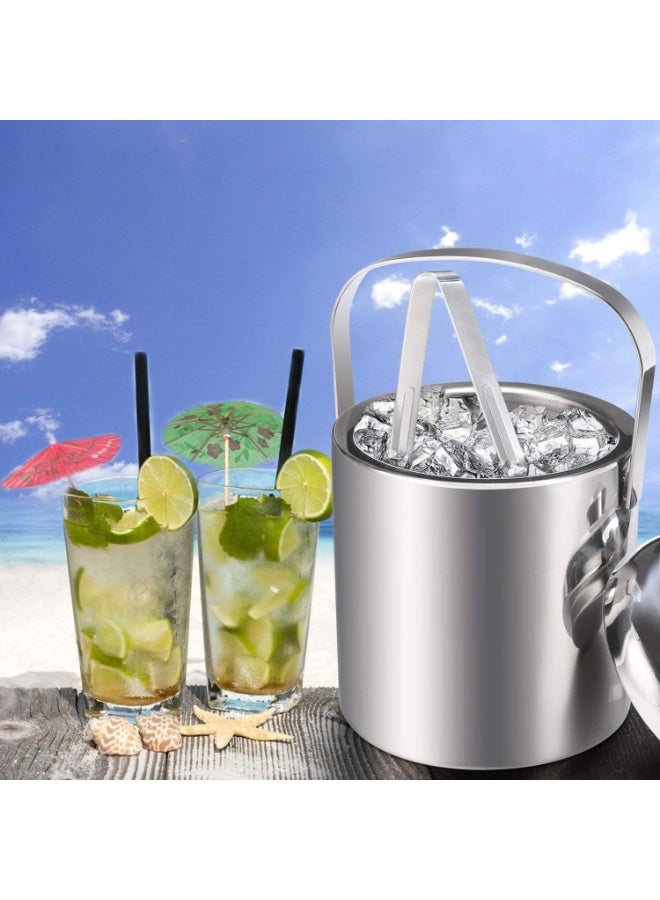 سوفام دلو ثلج مع حائط مضاعف و تونغ ثلجي فضي 1.3 لتر - Image 2