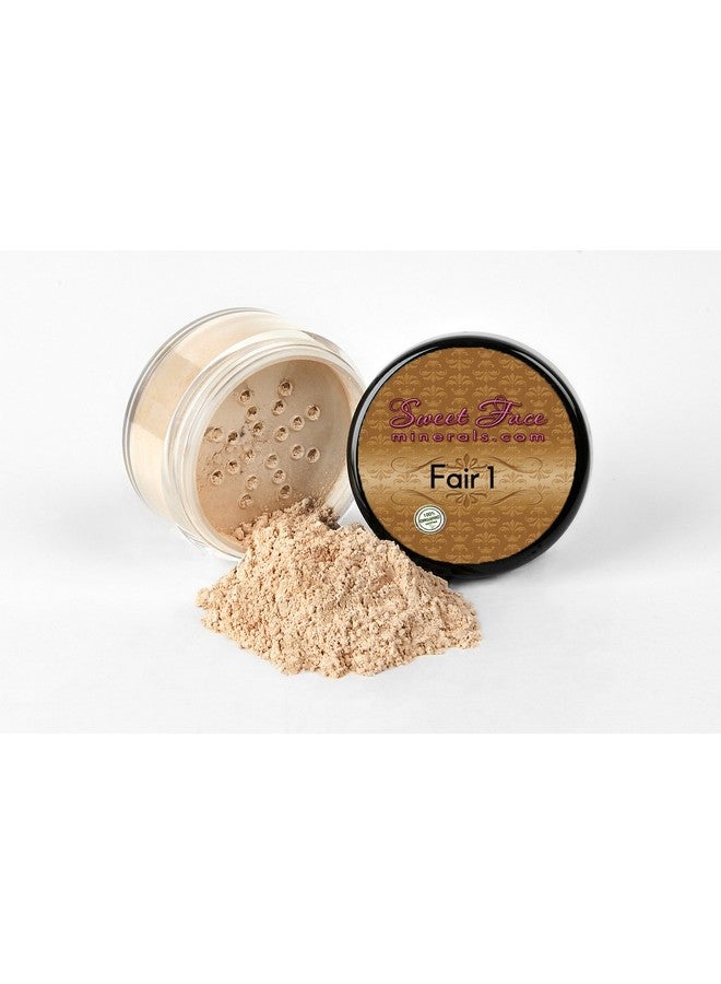 Sweet Face Minerals Fair 1 Foundation Mineral Makeup (20 Gram Jar) Matte Loose Powder Bare Face Cosmetics Full Coverage Long Lasting All Skin Types Spf 18 - Image 2