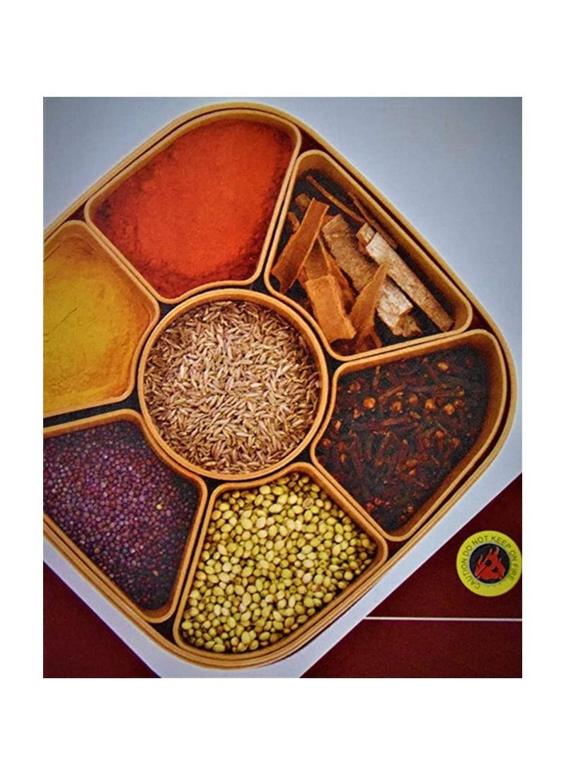Generic - Plastic Masala Spices Dabba Box - 7 Sections  With Spoon - Image 1
