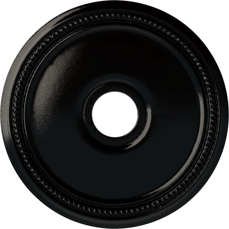 Ekena Millwork CM18DIBPS Diane Ceiling Medallion, 18"OD x 3 5/8"ID x 1 1/8"P (Fits Canopies up to 5 3/8"), Hand-Painted Black Pearl - Image 1