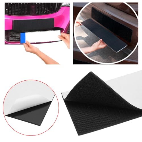 Micro Traders حاملي لوحات الترخيص ذات الإلتصاق الذاتي بدون إطار مقاوم للعوامل الجوية 2 زوج من حاملي لوحات الترخيص من الراتنج الصناعي 50x10 سم لجميع السيارات - Image 3