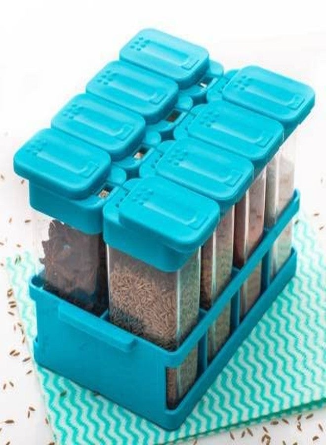 Finner Elegant Masala Organizer Spice Box Set with 8 Containers | Space-Saving Plastic Masala Dabba for Fresh Spices & Neat Kitchen Arrangement (Blue) - Image 1