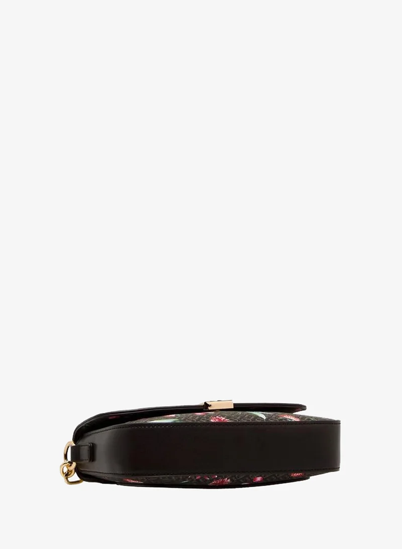Flora Bella By Shoexpress BROWN Flora Bella Monogram Print Shoulder Bag with Magnetic Button Closure for Women | Best Price UAE