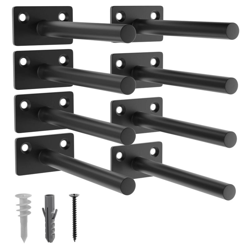 Leopo Black 8 Pack-5 Inch Floating Shelf Bracket, Hidden Brackets For Floating Wood Shelves - Image 1