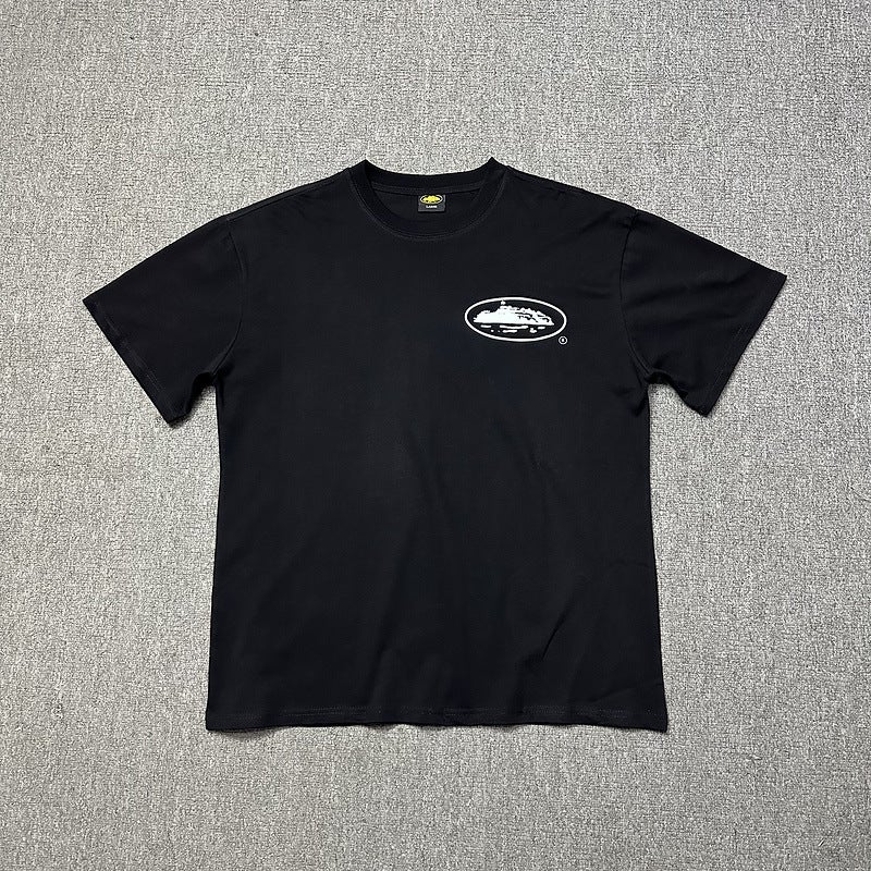 New Short-Sleeved T-Shirt With Letter Logo Print, Round Neck, American Casual Loose Half-Sleeve - Image 3